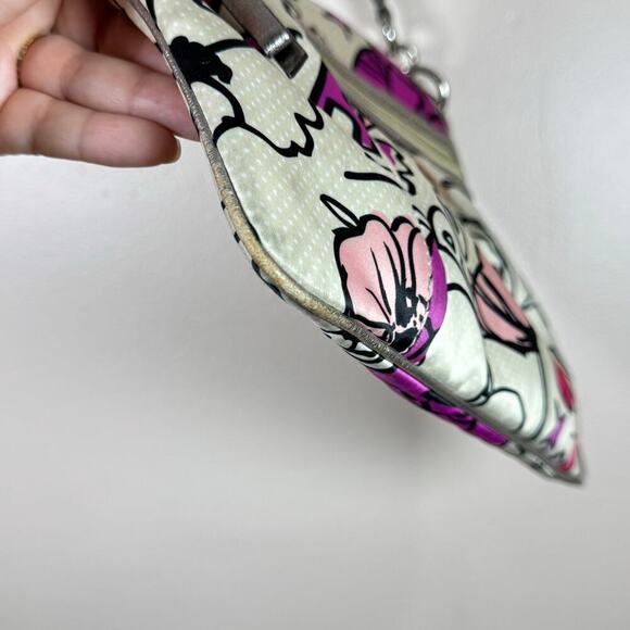 Coach Poppy Print Shoulder Bag Purse Y2K 90s Silver Hardware Pink - Picture 4 of 13